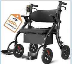 Wheelchair Rollator 2-in-1 Vocic Z59/ 400lb. Capacity All-Terrain