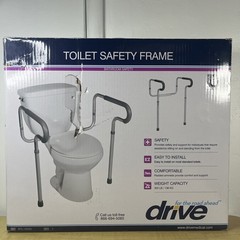 drive Toilet Safety Frame Grey Armrests 18-25″ Width Toilet Mount Seniors, 300Lb