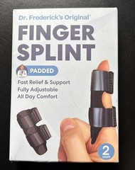 Dr. Frederick’s Original Splint Trigger Finger 2 Pack Stabilization Padded NEW