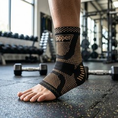 2Pcs Adjustable Copper Infused Ankle Support Compression Sleeve for Sports
