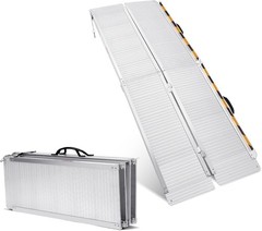 2/3/4/5/6/7/8 FT Folding Aluminum Wheelchair Ramp Mobility Ramp 600 lbs Non-Slip