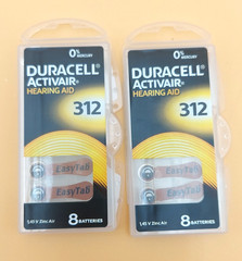 Duracell Activair Hearing Aid Batteries Model 312 2-Packs of 8 Easy Tab Exp09/27