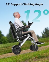 Lightweight Electric Wheelchair, Electric Wheelchairs for Adults Foldable, Black