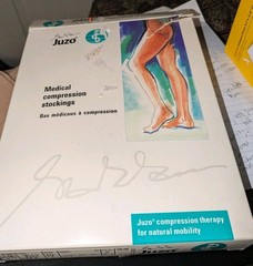 juzo compression stocking 3512 LEFT 30-40 Mm Hg open toe Full Length Size IV L