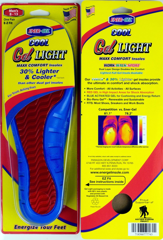 Ener-Gel Cool Gel Light Insoles – MADE IN USA!