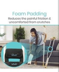 Vive Crutch Bag & Hand Grip Pads – Water-Resistant Pouch with Foam Padding