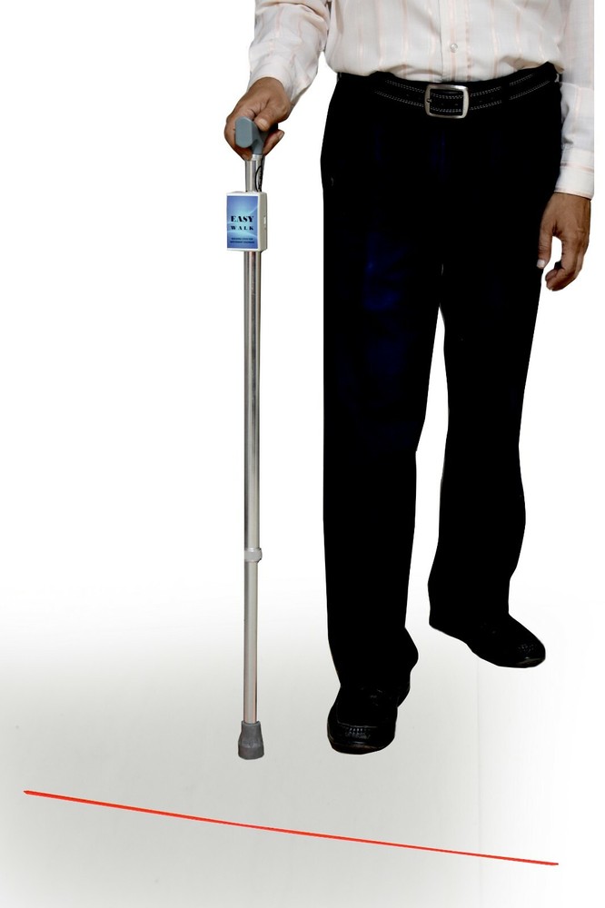 laser cane with audio step counter & inactivity timer for parkinson’s disease