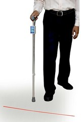 laser cane with audio step counter & inactivity timer for parkinson’s disease