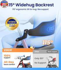 Walkers for Seniors, Z21 Rollator Walker with Seat Supports 350lb, 8″ Big Wheels