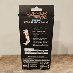 NWT Copper Fit Energy Infused Graduated Compression Socks Black Size L/XL