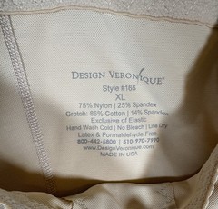 Design Veronique #165 Non-Zippered Torso Brief Surgical Garment Champagne XL