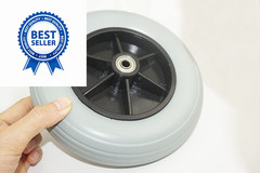 8″ x 2″ (200×50) Caster Solid Rubber Front Rear 1 Count (Pack of 1), Grey