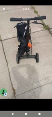 Black 4-Wheel Knee Walker Scooter w/ Handbrakes, Storage Bag, Indoor/Outdoor
