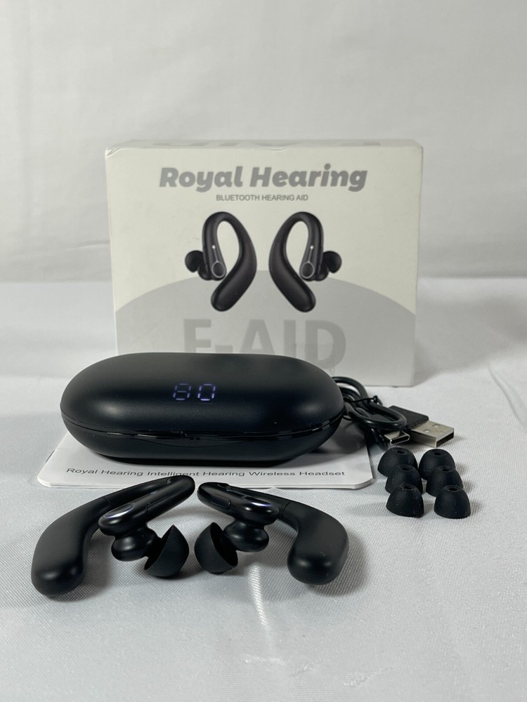 Royal Hearing F-Aid Black Wireless Rechargeable Bluetooth Hearing Aid
