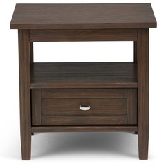 Simplihome Warm Shaker End – 20 Wide X 20 High Solid Wood Side In Farmhouse