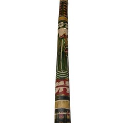 Hand Carved Wooden Cane Walking Stick Mexican Aztec Hand Painted Made in Mexico