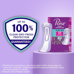 Poise Ultra Thin Incontinence & Postpartum Pads for Bladder Leaks, 4 Drop Modera