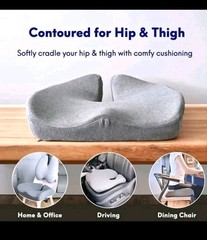 Cushion Lab Pressure Relief Seat Cushion Sitting, Extra-Dense Memory Foam, Black