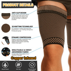 Copper Thigh Leg Support Hamstring Quadriceps Wraps Groin Quad Brace Compression