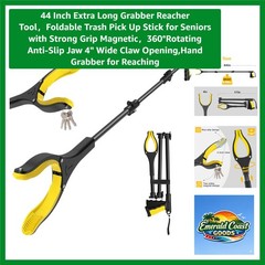 44 Inch Extra Long Grabber Reacher Tool，Foldable Trash Pick Up Stick for Seni…