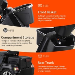 Multi Seat Heavy Duty Mobility Scooters 36 Miles 3-Speed 1000W 500lbs Capacity