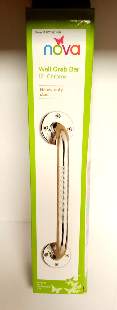 NOVA WALL GRAB BAR 12″ CHROME HEAVY DUTY STEEL New In Box