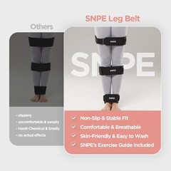 SNPE Leg Belts (M) Posture Corrector for Bowed Legs Medium (Pack of 1), Black