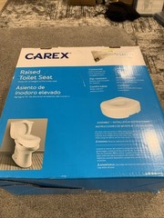 Carex Economy White Plastic Raised Toilet Seat 5-1/2″ Height up to 300 lbs