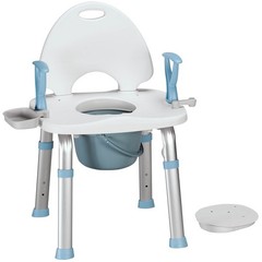 LivingSURETM 2 in 1 Shower Chair and Commode – Supports Up To 450 Pounds, Measur