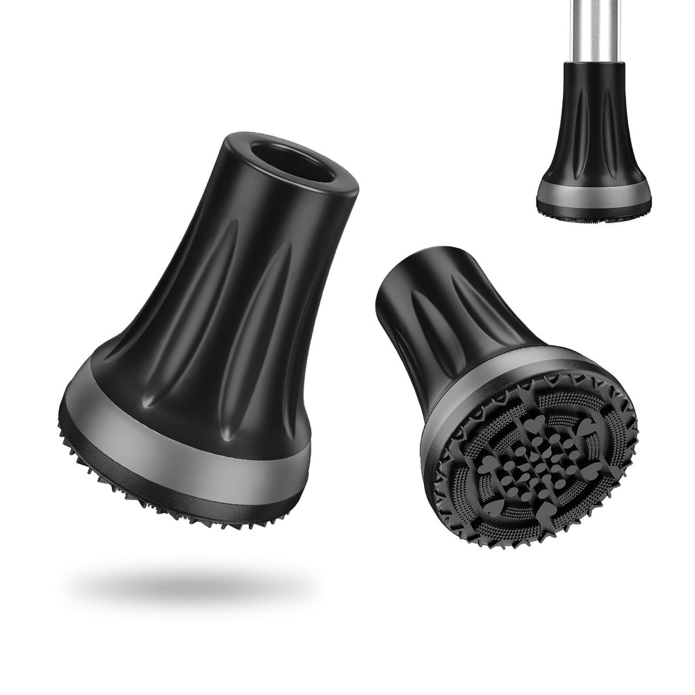 Heavy Duty Cane Tips 3/4 Inch (2-Pack) – Anti-Slip Rubber Feet for All Terrain S