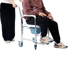 Bedside Commode Chair Transport Shower Wheelchair Toilet Rolling Transport Chair