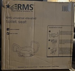 RMS- 5″ Raised Toilet Seat With Rails- White- TSR-500WH- Free Shipping- New