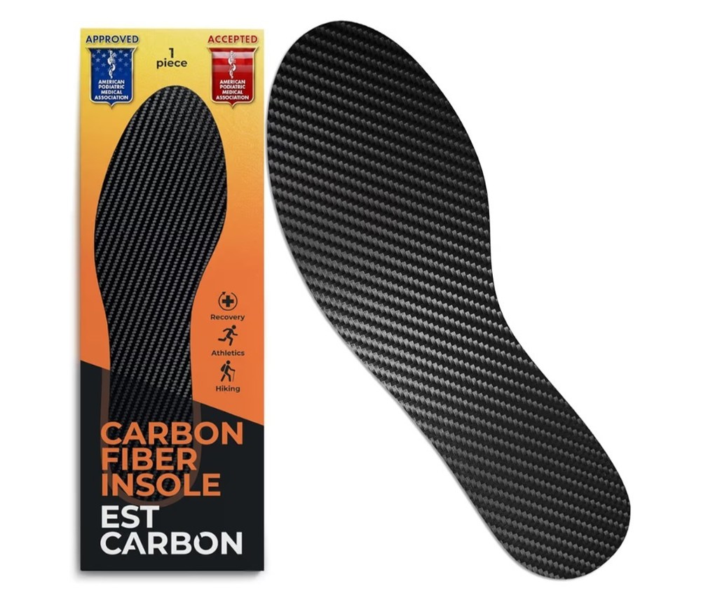 EstCarbon – Carbon Fiber Insole – 1 pc, Men 11-11.5, Women 12-12.5 – Unisex