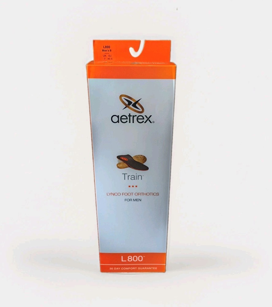 Aetrex L800 Men’s Train Lynco Orthotics Cupped Med/High Arch Support Size: 8