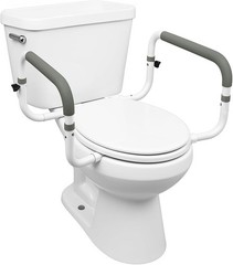 Durable Toilet Safety Frame – Cushioned Grab Bars, Supports Up to 300lbs, White