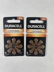 Duracell 312 Hearing Aid Batteries – 2 X 8 Packs (16 Total) NEW Exp 5/29 FREE ✈