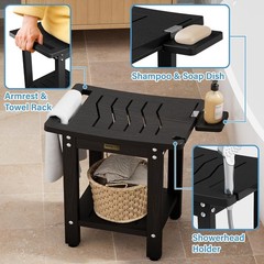 Shower Chair for Inside Shower: Waterproof/No Maintenance – Shower Stool with…