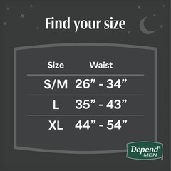 Depend Night Defense Incontinence Underwear for Men, Adult Diapers, XL, 20 Count