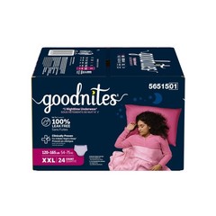 Goodnites Girls‘ Nighttime Bedwetting Underwear, Size XXL (120-165 lbs), 24 Coun