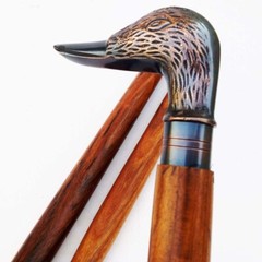 Antique Brass Handle Vintage Style Brown Wooden Walking Stick Cane Handmade Gift