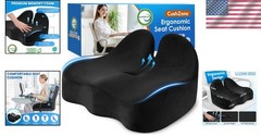 Portable Ergonomic Seat Cushion with Removable Cover – Ideal Pain Relief, Black