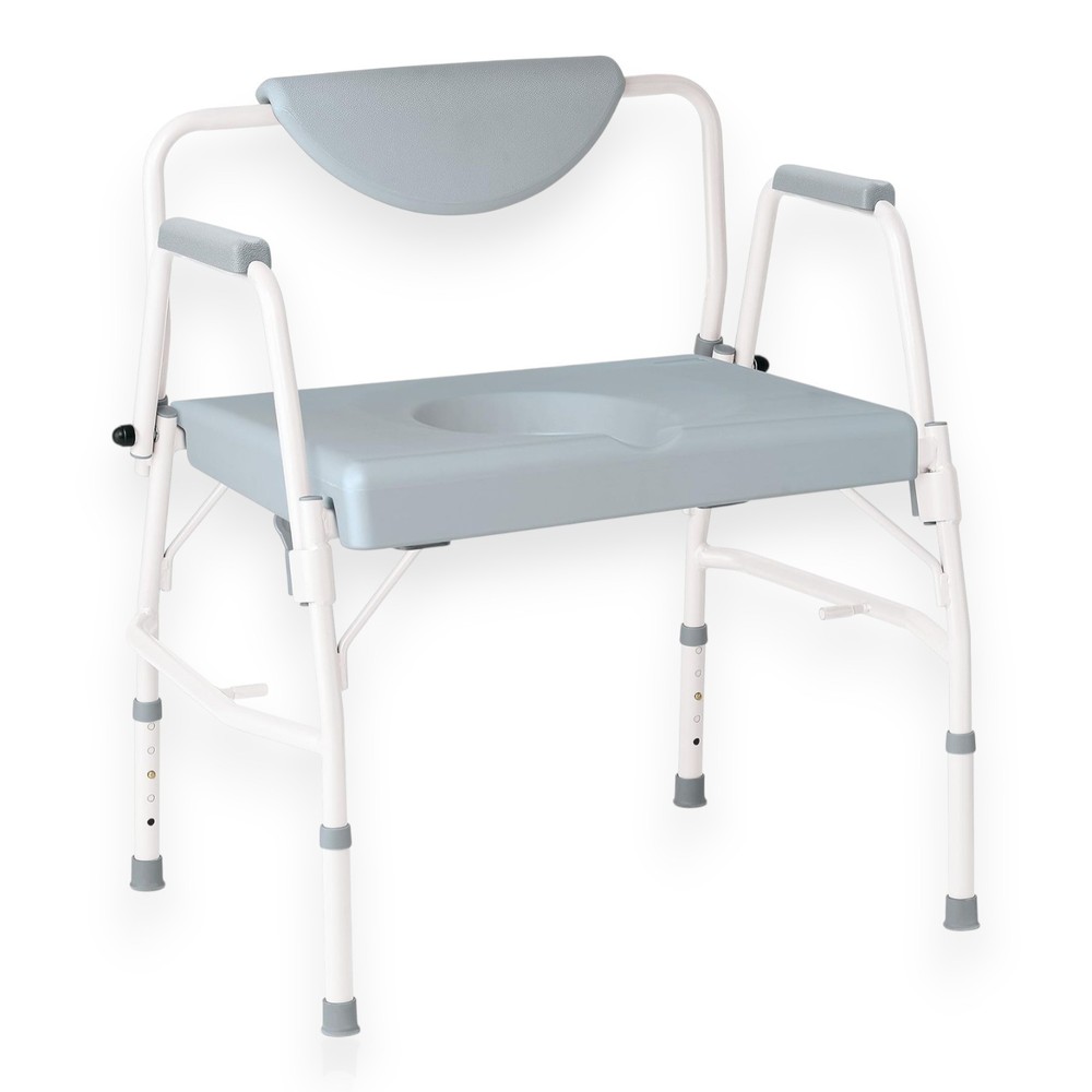 Medline Bariatric Drop-Arm Commode – Heavy Duty Steel Toilet Chair