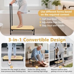 Bed Step Stool with Adjustable Handle for Elderly, Medical Step Stool for Bed…