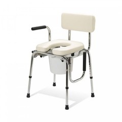 Medline Guardian Commode Chair, Padded, Drop-Arm, 350 Lb. Capacity, 1 Ct, G98204