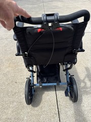 Foldable Transport Wheelchair w/ Seat Belt, Armrests, Push Handle, Black