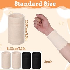 2 Pairs Elastic Wrist Compression Sleeve, Nylon Wristbands Brace for Support Wri