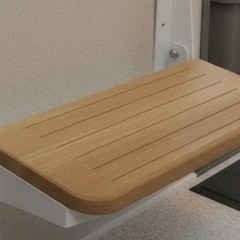 Foldable Teak Step Aluminum Alloy Boat Fold-up Step White Painted Brackets