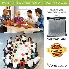 COMFYSURE Car Seat Wedge Pillow – Memory Foam Firm Cushion – Orthopedic