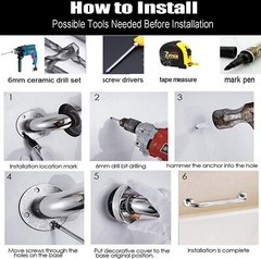 1-12 Packs Stainless Steel Shower Grab Bar Handicap Bathroom Safety Handle LOT