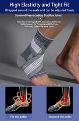 Ankle Braces for Men Women, 2 pcs Ankle Compression Sleeve Plantar Fasciitis